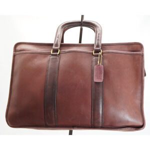 Vintage 1970s Coach New York City Brown Leather Briefcase Attache Portfolio Bag